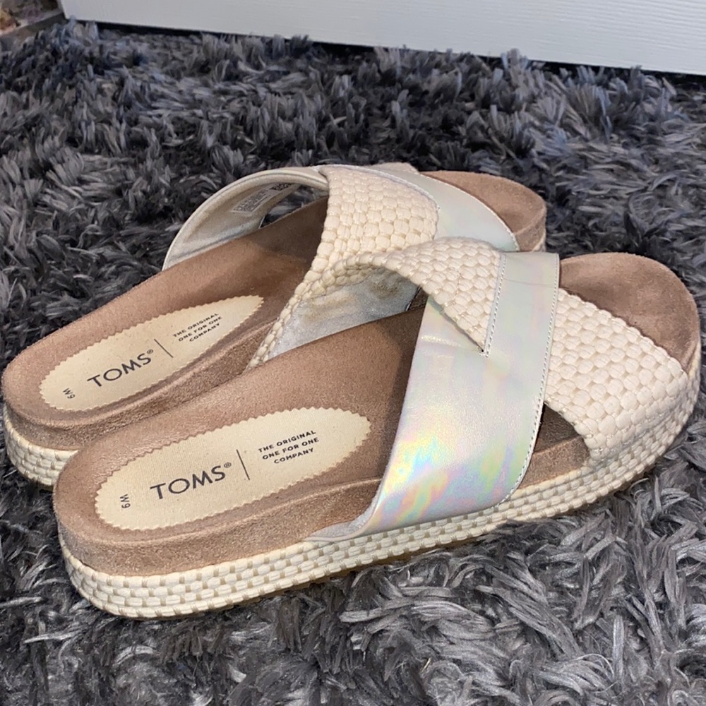toms slip on slide platform sandals